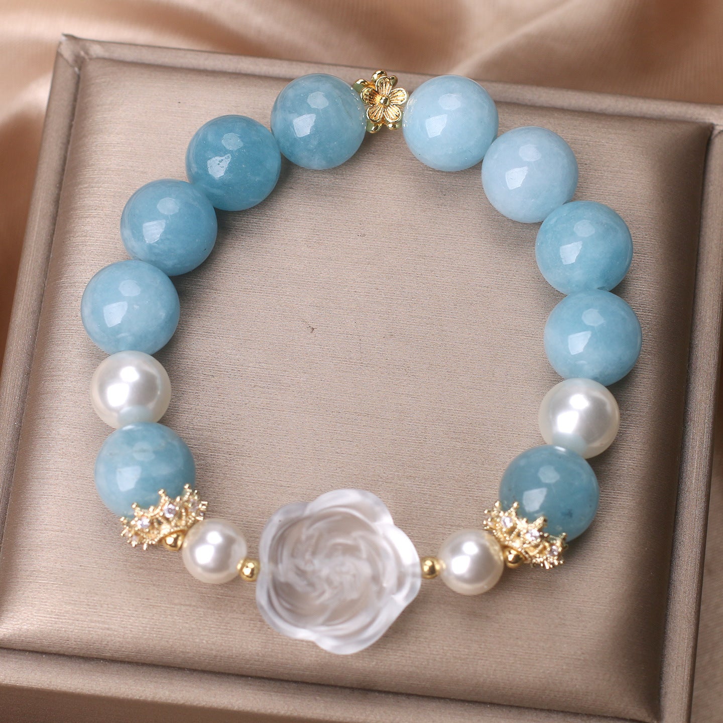 Luxus-Aquamarin-Armband