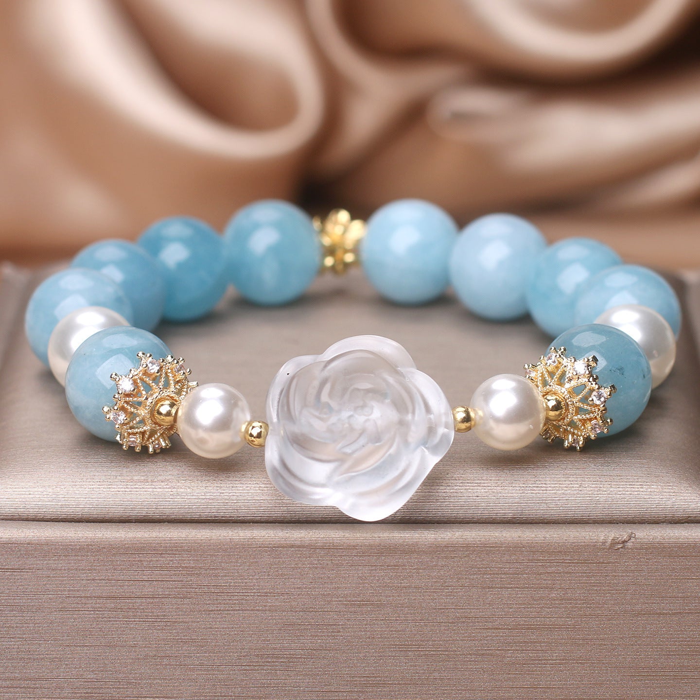 Luxus-Aquamarin-Armband